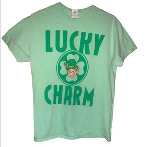 Lucky Charm graphic T-shirt Irish cereal parody green